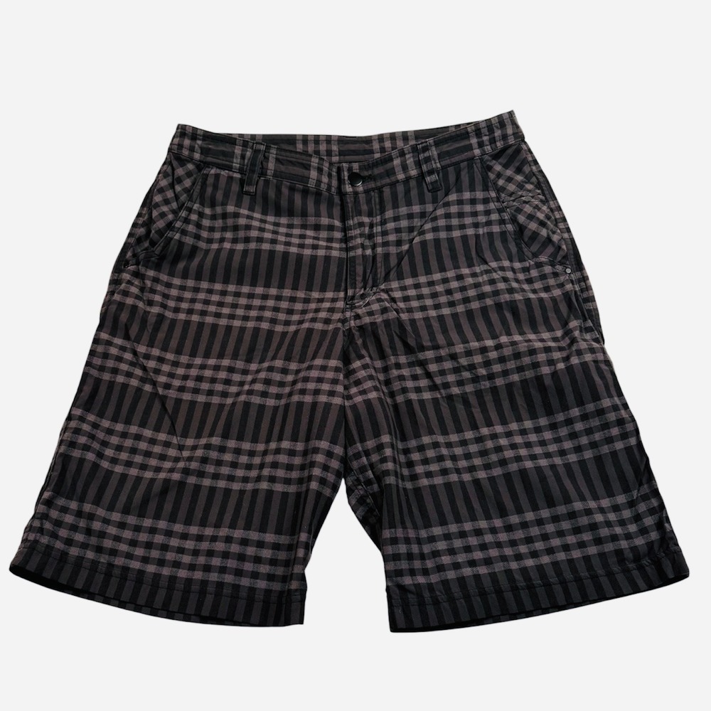 Lululemon Shorts Mens 34 Black Gray Black Plaid Checkered‎ Athletic Golf